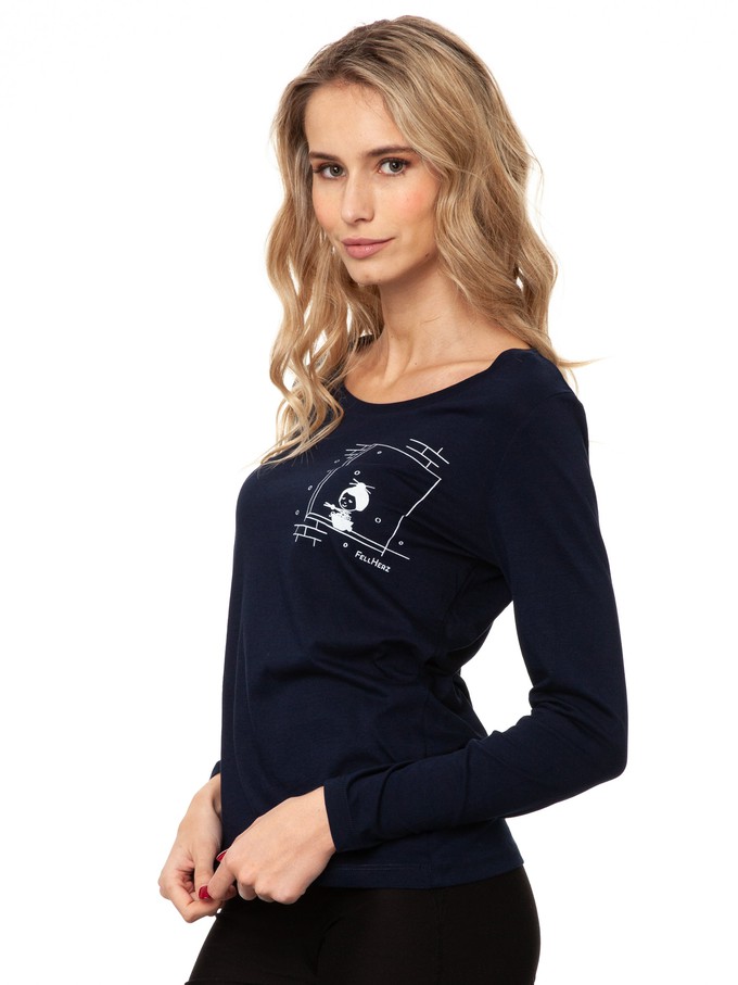 Noudle soup Longsleeve navy from FellHerz T-Shirts - bio, fair & vegan