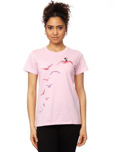 Seagull Flight T-Shirt pink via FellHerz T-Shirts - bio, fair & vegan