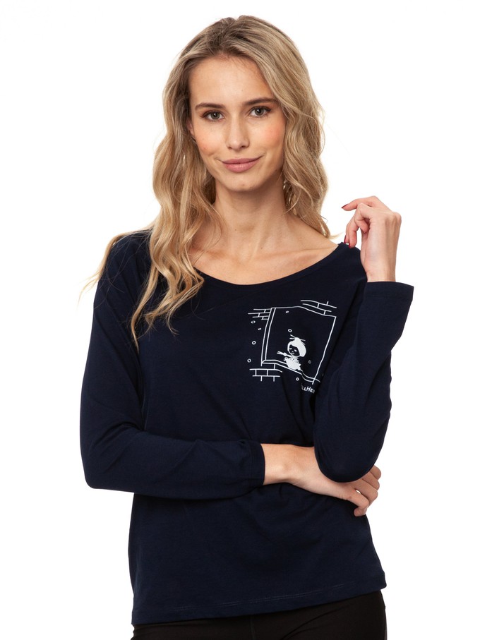 Noudle soup Longsleeve navy from FellHerz T-Shirts - bio, fair & vegan