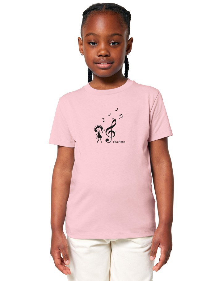 Music Lover Kids T-Shirt pink from FellHerz T-Shirts - bio, fair & vegan