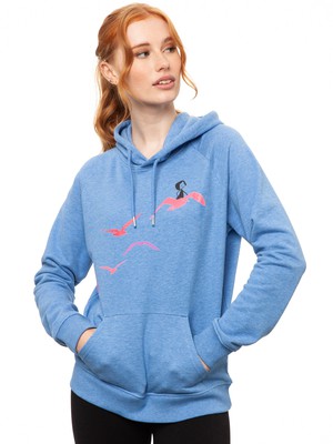 Möwenflug Hoodie blue melange from FellHerz T-Shirts - bio, fair & vegan