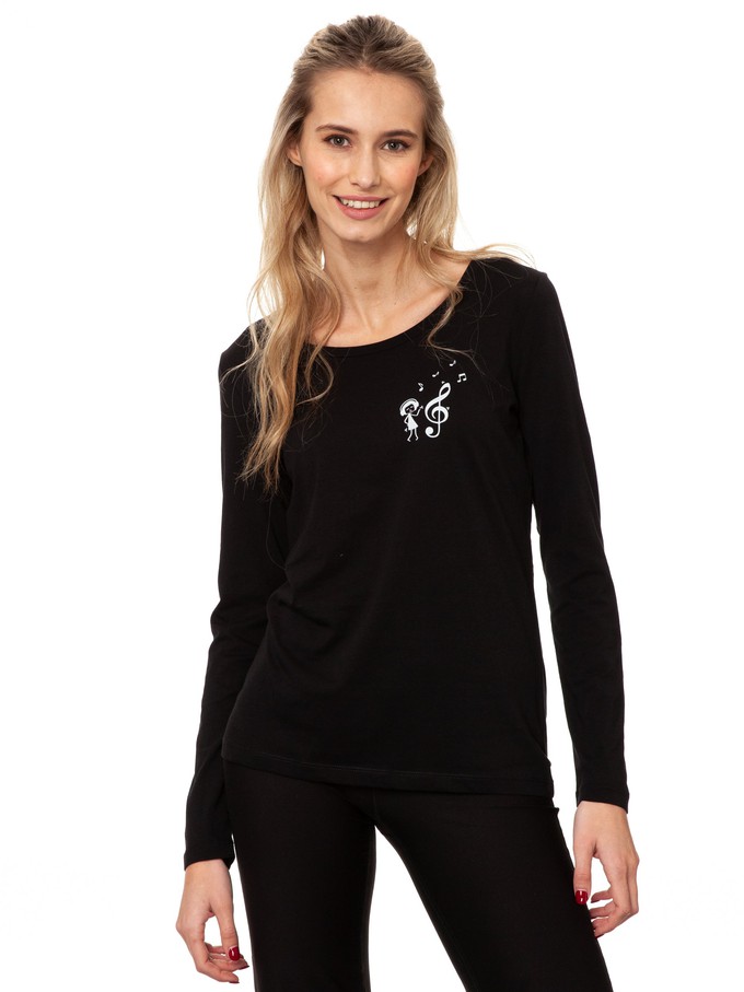 Music Lover Longsleeve black from FellHerz T-Shirts - bio, fair & vegan