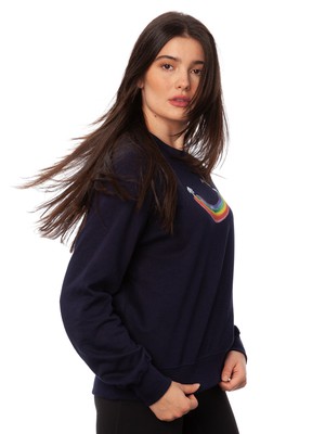 Rainbow Girl Raglan Sweater navy from FellHerz T-Shirts - bio, fair & vegan