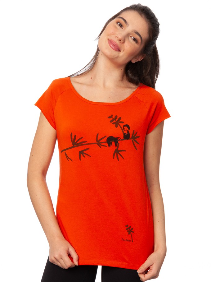 Faultier Cap Sleeve koi orange from FellHerz T-Shirts - bio, fair & vegan