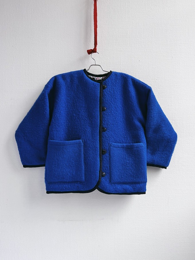 The "BLUE ROYAL - IRIS" Reversible double Blankets Made COAT - S from Fitolojio Workshop