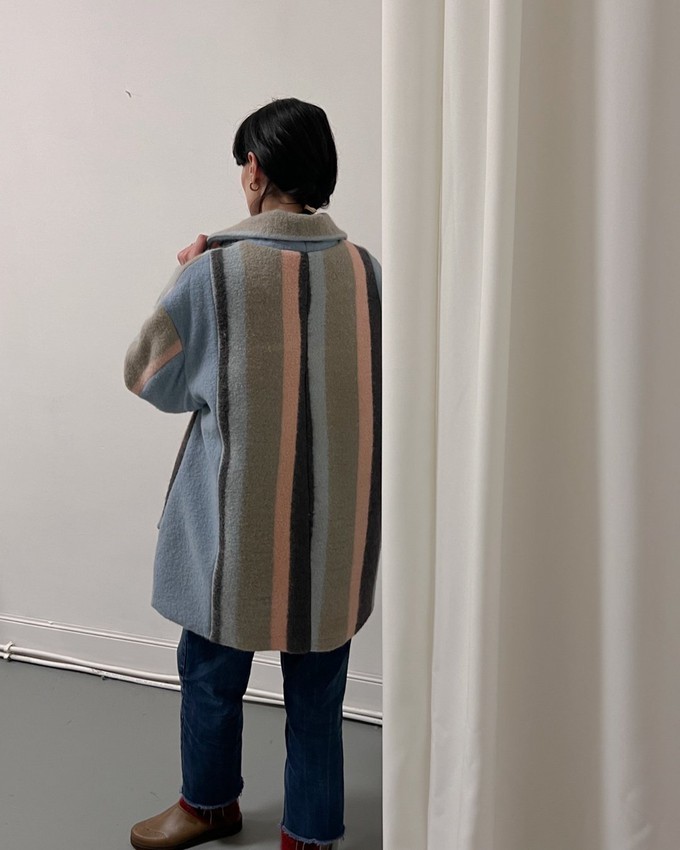 Our "STRIPES & ROSES"  Blankets Made SHORT BLAZER - COAT - M from Fitolojio Workshop