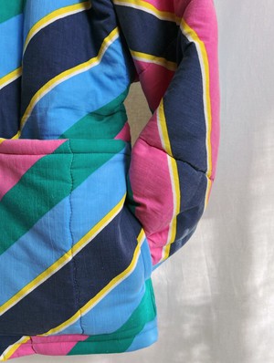 Our "STRIPES SKY BLUE" Blankets Made Collar COAT - M from Fitolojio Workshop