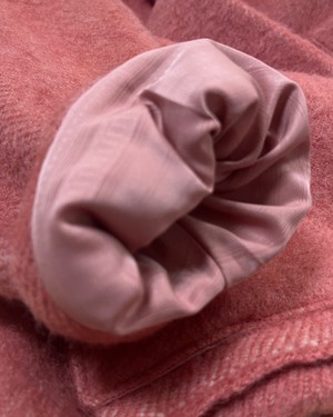 Our "Mr  CRAMER ROUGE PINK"  wool Blanket Made COAT - L- (Fit M/L) from Fitolojio Workshop