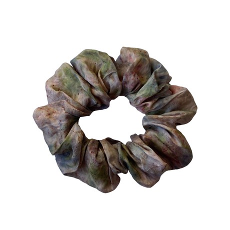 Silk Scrunchie - Green Pink from Floria Collective