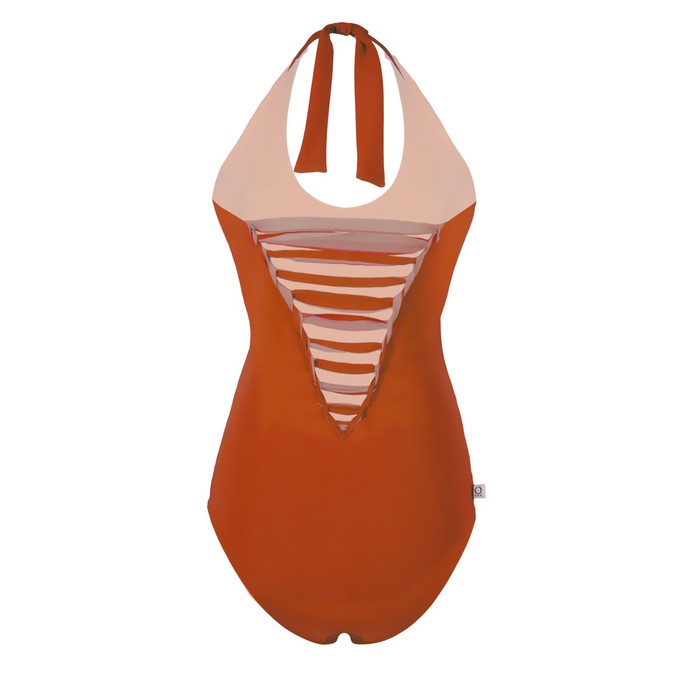 Recycling swimsuit Laik II earth rust + chai (orange) from Frija Omina