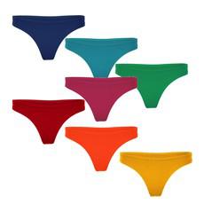 Organic thong Pur Set of 7, Rainbow via Frija Omina