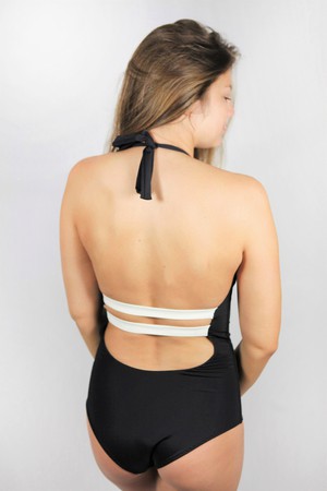 Recycling swimsuit Vroni black/white from Frija Omina