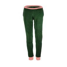 Organic velour pants Hygge smaragd (green) / pink via Frija Omina