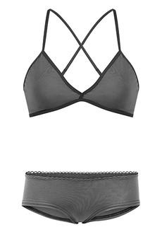 Set: Bio bra + hipster panties, antracite via Frija Omina