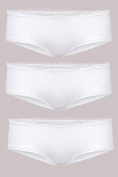 Bio hipster panties set: White x3 via Frija Omina