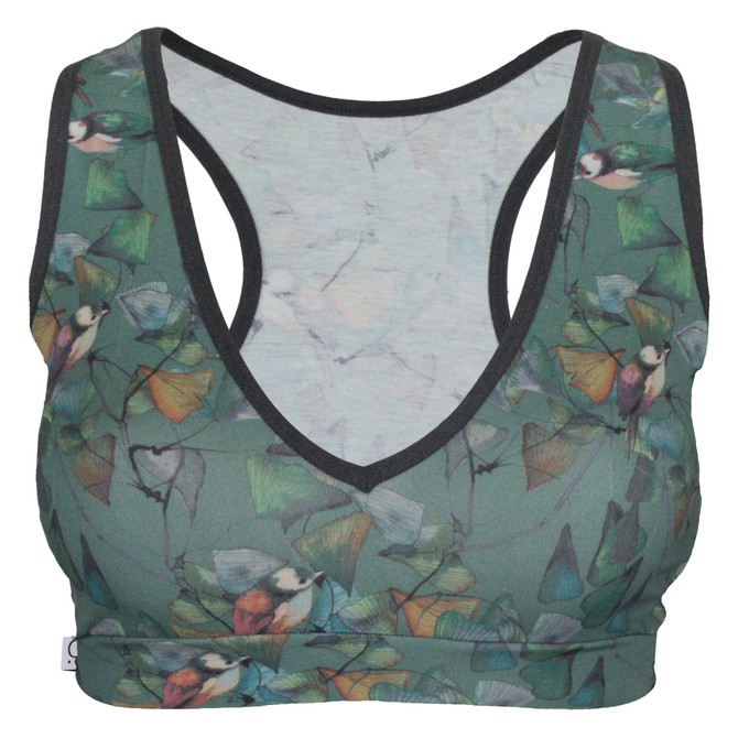 Organic sports top Athla Ginko green from Frija Omina