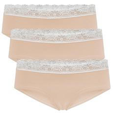 Set of 3: Bio hipster panties Spitze, nude via Frija Omina