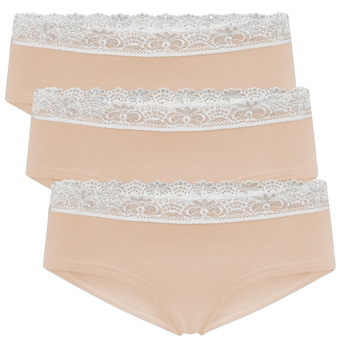 Set of 3: Bio hipster panties Spitze, nude from Frija Omina