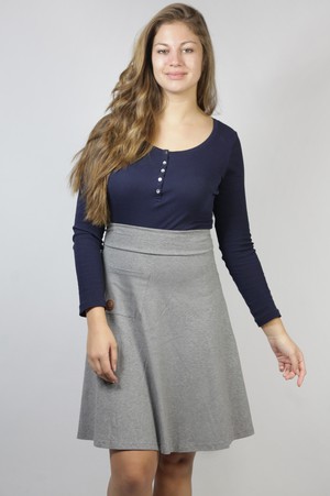 Organic skirt Welle lang, tinged in grey from Frija Omina