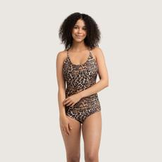 Recycling swimsuit Frøya Leo + black via Frija Omina