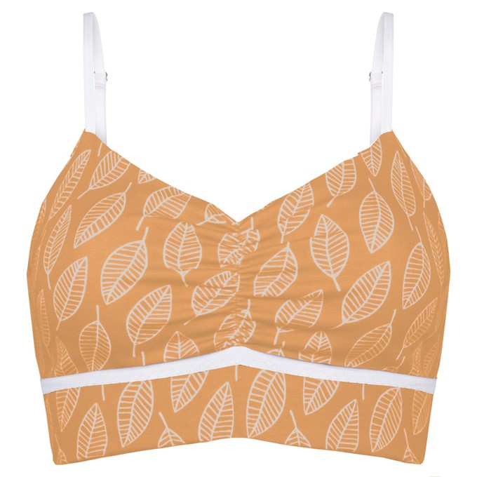 Organic bustier Yoga Blaetter curry (yellow) from Frija Omina