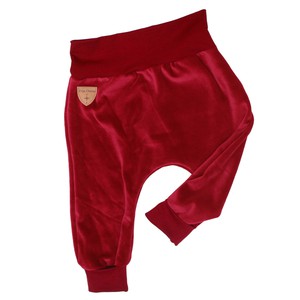 Organic velour pants Hygge mini with growth adaption, dahlie (red) from Frija Omina