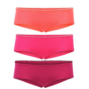 Bio hipster panties set: coral, berry + pink from Frija Omina