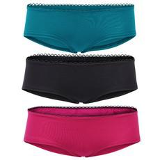 Bio hipster panties set: black, teal, berry via Frija Omina