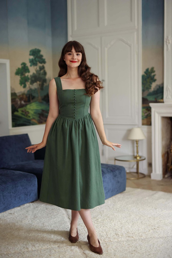 Pinafore knee length dress best sale