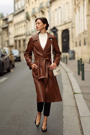 Nadine Faux Leather Trench Coat from GAÂLA