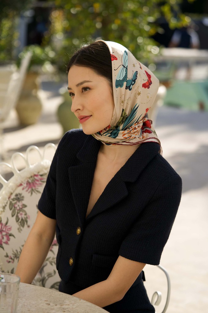 The Moon Butterfly Silk Square Scarf from GAÂLA