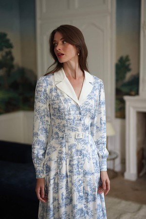 Catalina Toile De Jouy Dress from GAÂLA