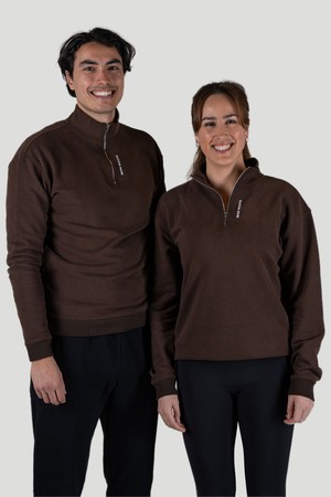 [PF65.Wood] Quarter Zip Sweater - Walnut Brown from Iron Roots