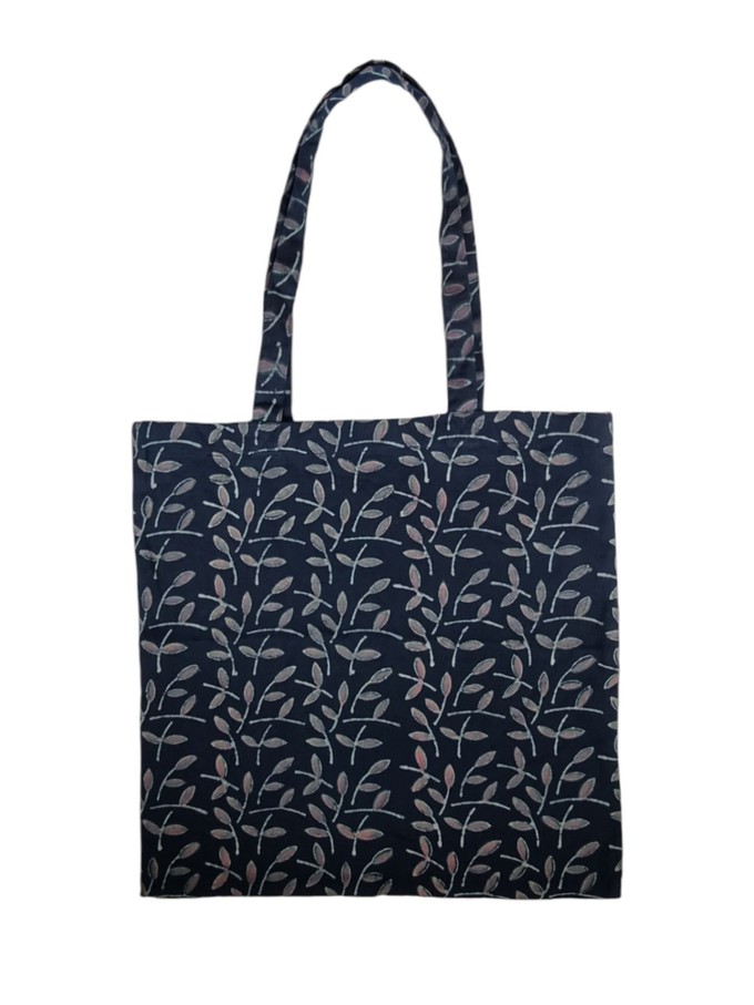 Organic Cotton Indigo Blossom Printed Tote Bag from Jenerous