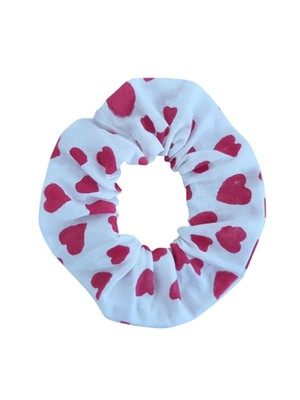 Cotton Heart Printed Scrunchie from Jenerous