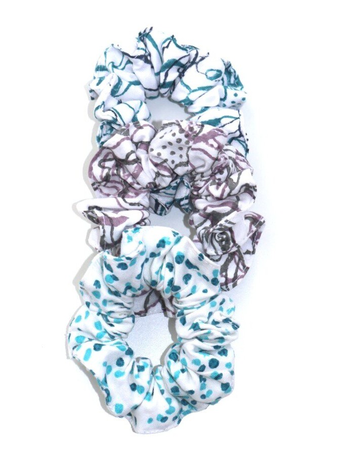 Set of 3 Organic Cotton Printed Scrunchies from Jenerous