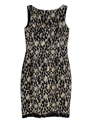 Black and Gold Lace Freedom Shift Dress from Jenerous