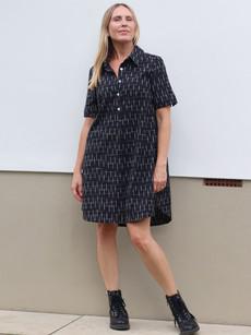 Restore Black Ikat Shirt Dress via Jenerous