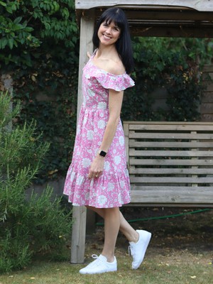 Organic Cotton Pink Floral Transformation Dress from Jenerous