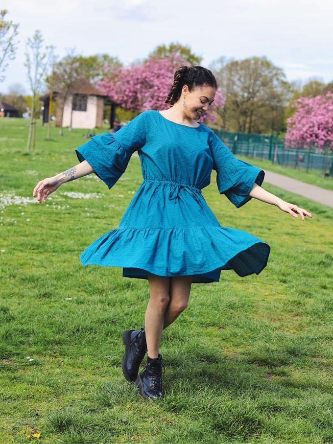 Teal Broderie Anglaise Cotton Dress from Jenerous