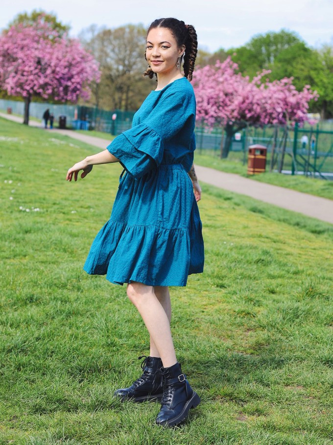 Teal Broderie Anglaise Cotton Dress from Jenerous