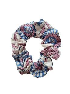 Organic Cotton Blue and Pink Floral Scrunchie via Jenerous