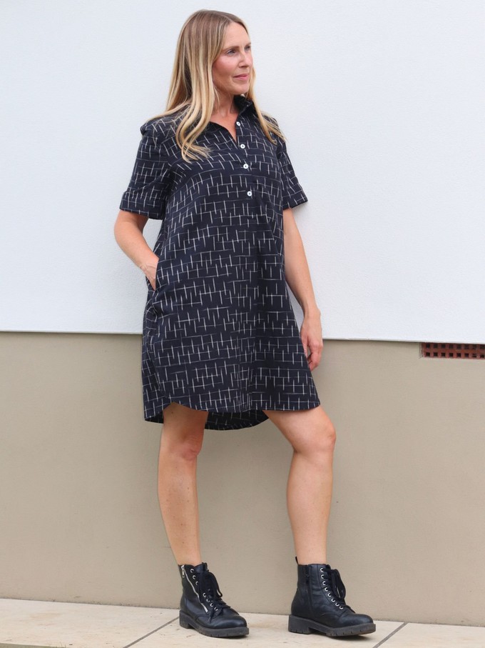 Restore Black Ikat Shirt Dress from Jenerous