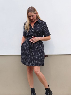 Restore Black Ikat Shirt Dress from Jenerous