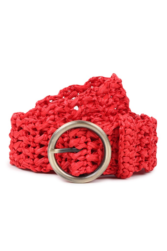 RAFFIA Belt Coral Red from JULAHAS