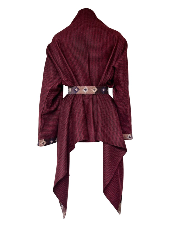 NEW! Wool Cape Coat Cocoon Maroon from JULAHAS