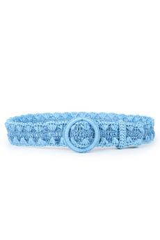 RAFFIA Belt Sky Blue two tone via JULAHAS