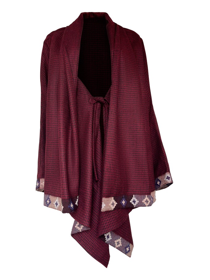 NEW! Wool Cape Coat Cocoon Maroon from JULAHAS