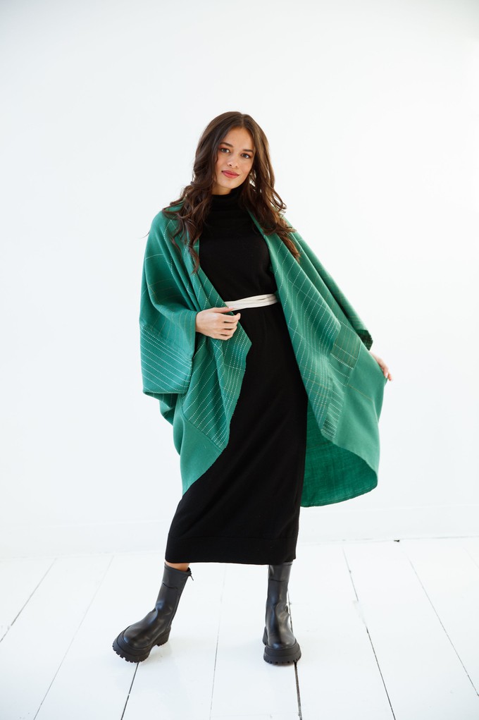 PETITE Wool Kimono Warm Jade from JULAHAS