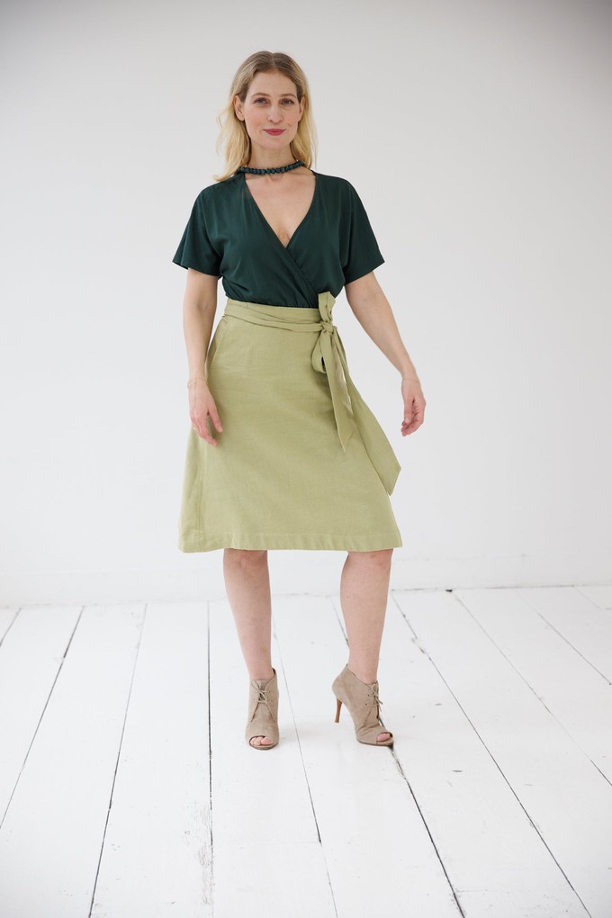 NEW! Cotton Hemp Wrap Skirt Olive from JULAHAS